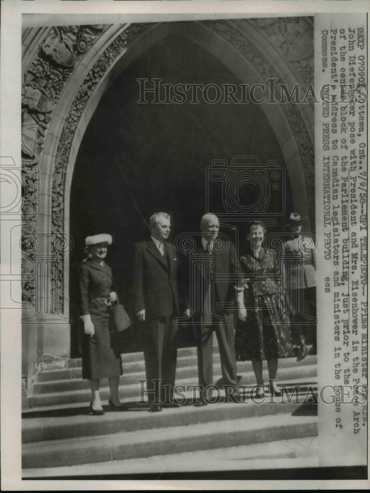 Load image into Gallery viewer, 1958 Press Photo Canada Prime Minister &amp; Mrs John Diefenbaker - nee80387
