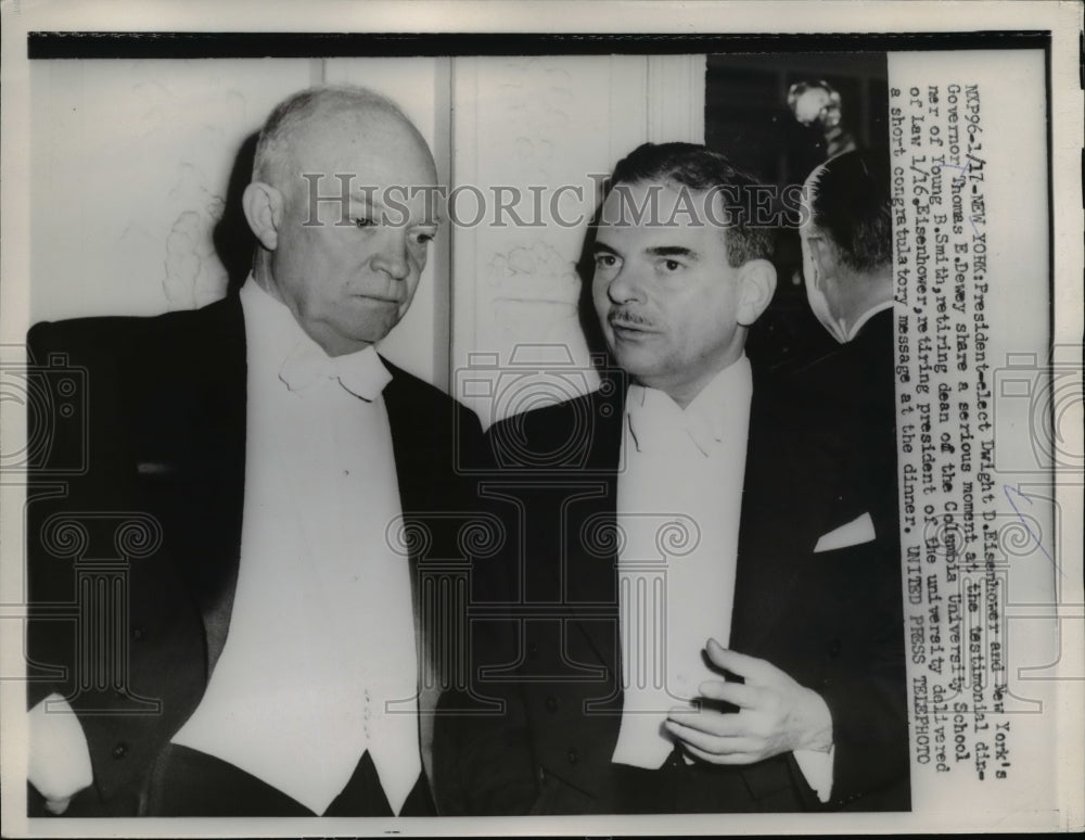 1953 Press Photo Pres. Dwight D.Eisenhower and N.Y. Gov. Thomas E. Dewey.