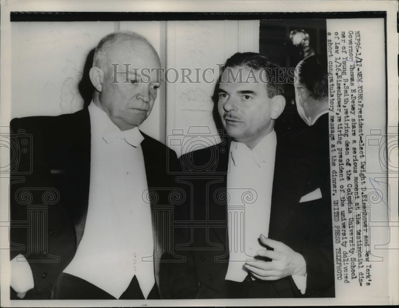 Load image into Gallery viewer, 1953 Press Photo Pres. Dwight D.Eisenhower and N.Y. Gov. Thomas E. Dewey.
