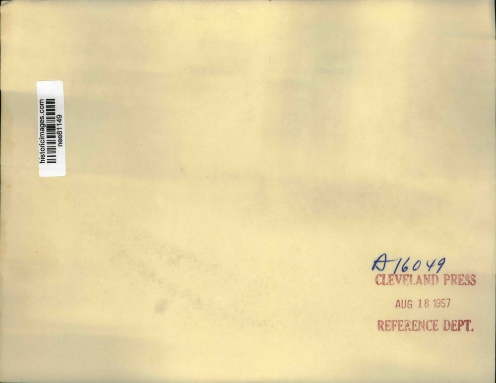 1957 Press Photo Pres. Eisenhower with Joseph W.Martin Jr. Republican Leader.