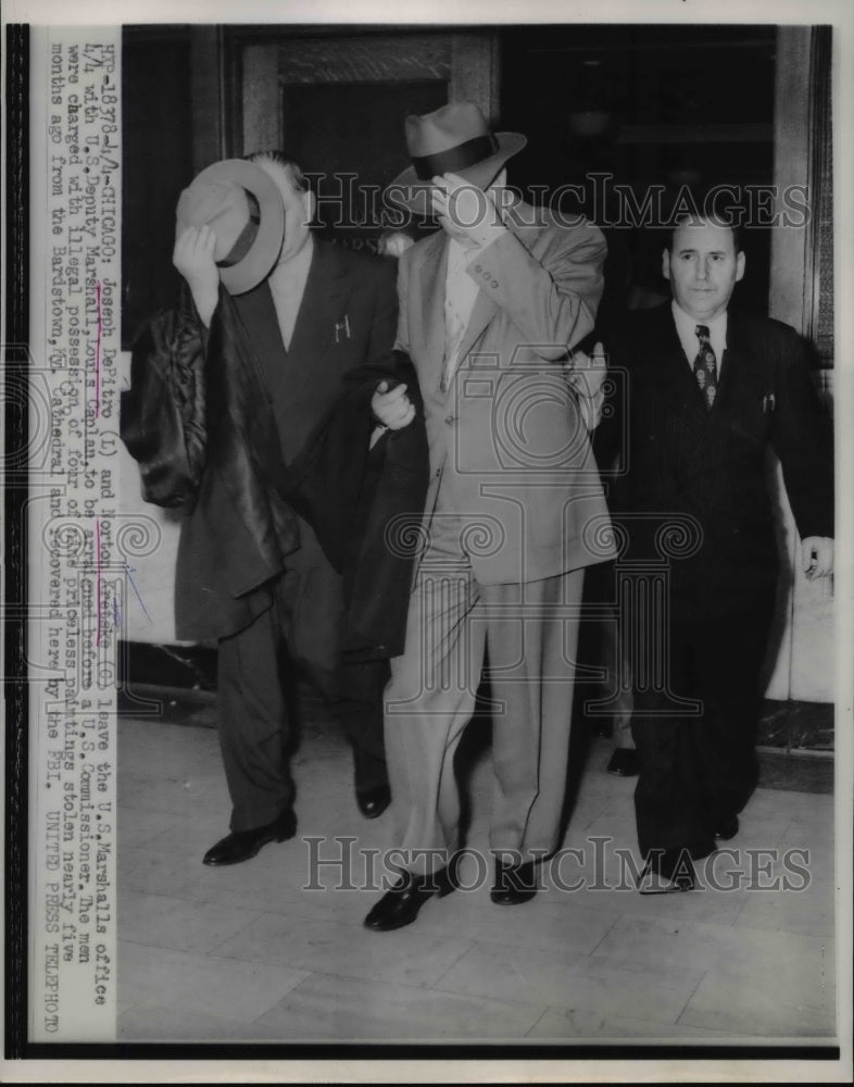 1953 Press Photo Joseph DePitro, Norton Kretske at US Marshall office