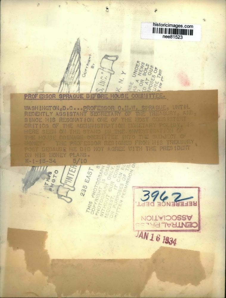 1934 Press Photo Professor Spraque Seen On The Stand - nee81523