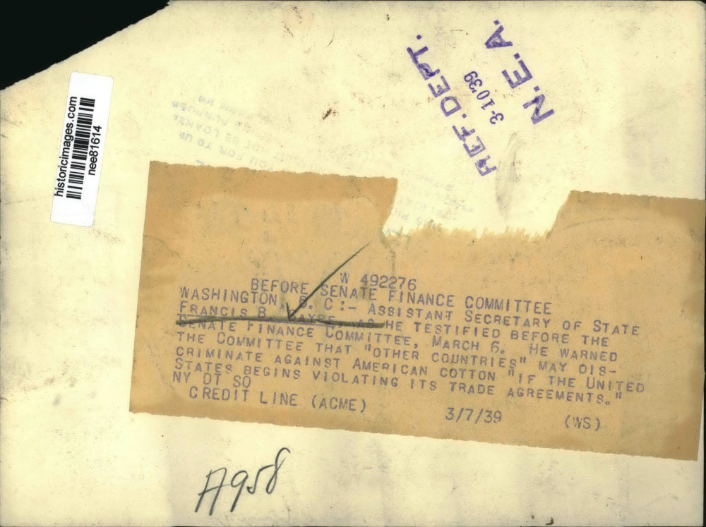 1939 Press Photo Assistant Secretary of State Francis B Sayre in Washington DC