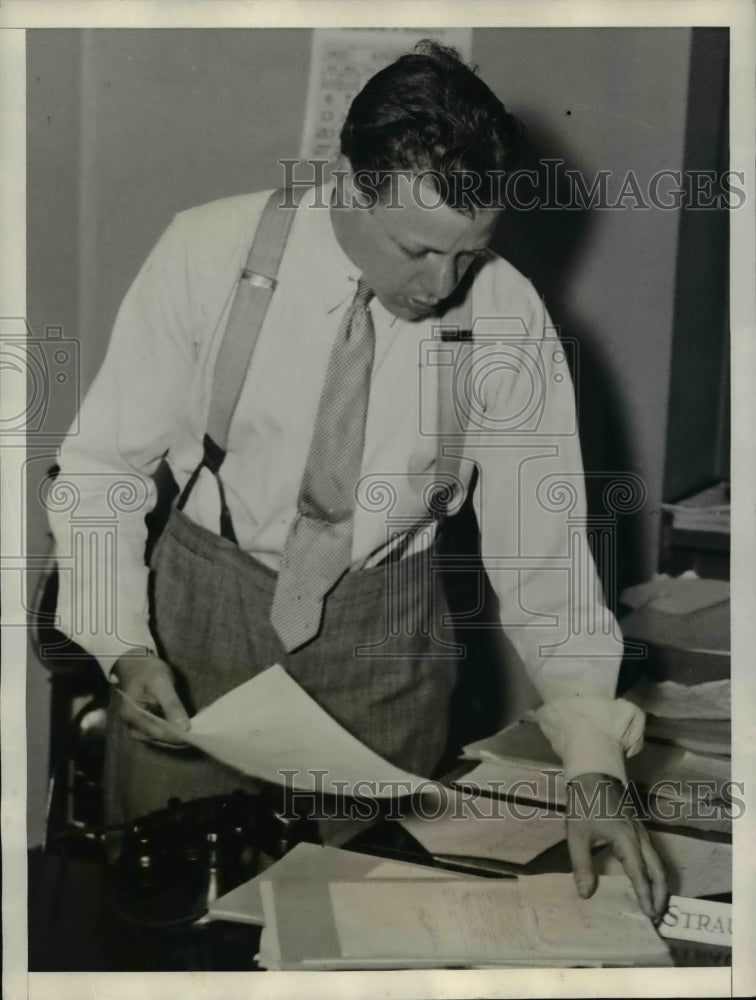 Load image into Gallery viewer, 1933 Press Photo Robert K.Straus,Sec.of Policy Board of the NRA Reemployment
