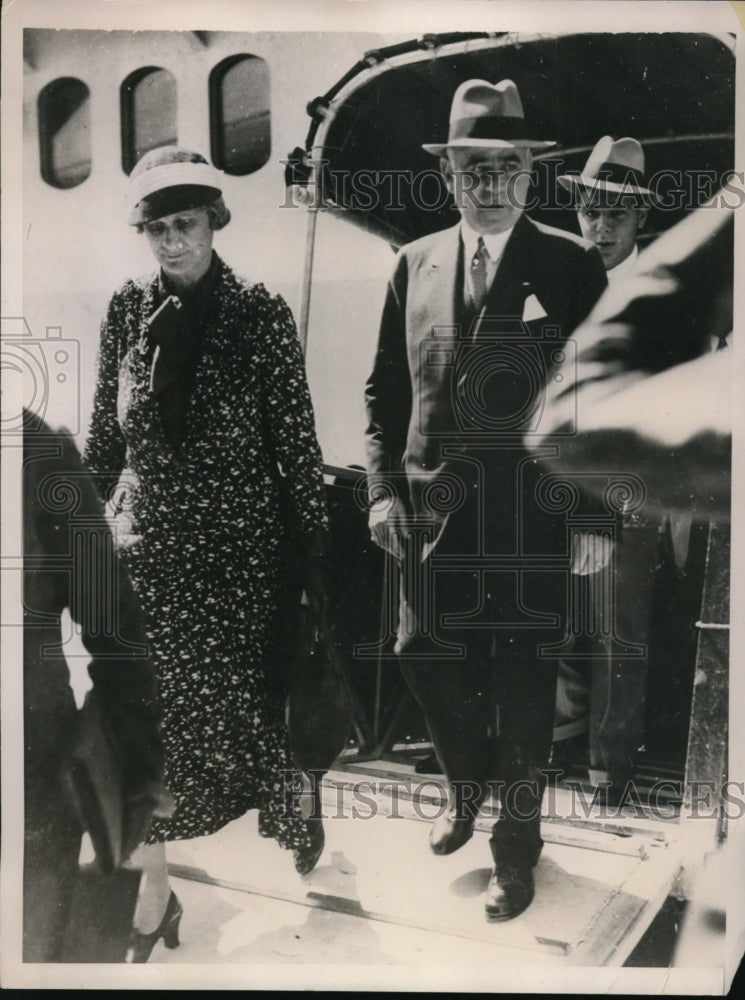 1936 Press Photo NY Governor & Mrs Herbert Lehman & son John at Bermuda