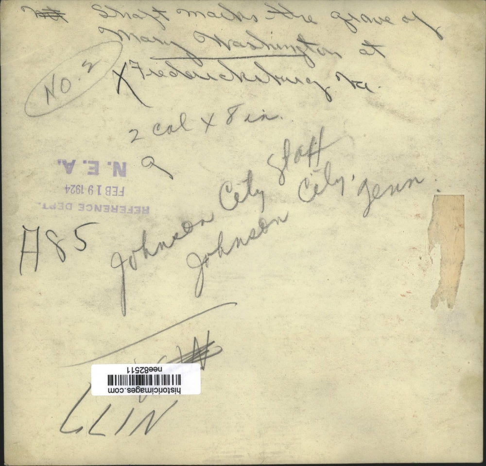 1924 Press Photo Grave tombstone of Mary Washington at Fredericksburg VA