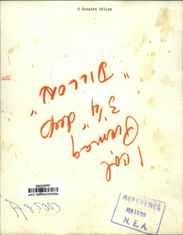 1959 Press Photo C Douglas Dillon poses in his business suit - nee83095