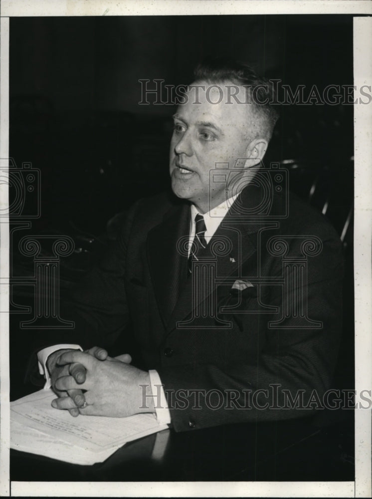 1939 Press Photo George A Johnson Detroit milk dealer at Washington DC