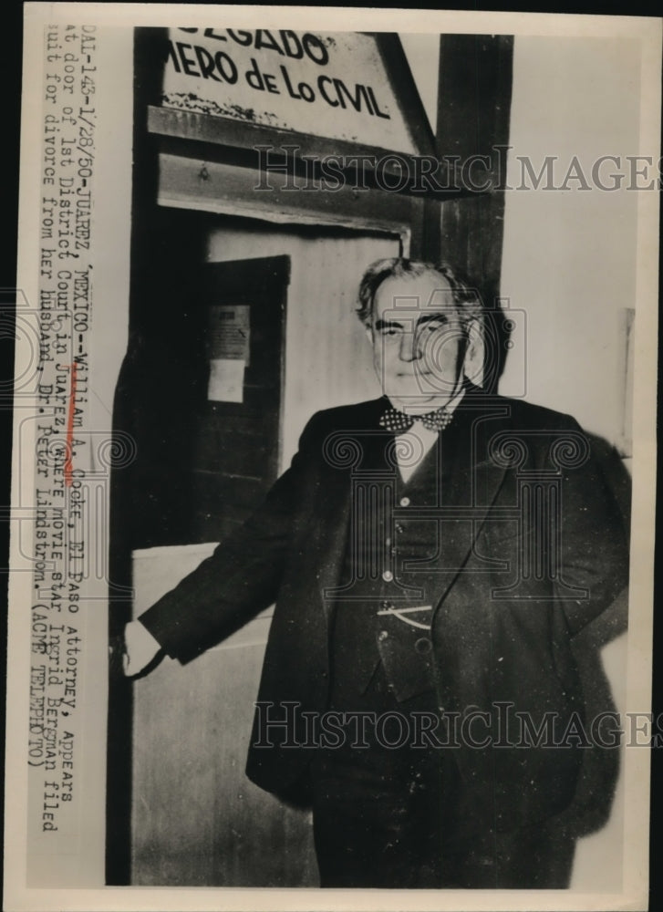 1950 Press Photo William A Cocke El Paso attorney at Juarez Mexico - nee83197- Historic Images