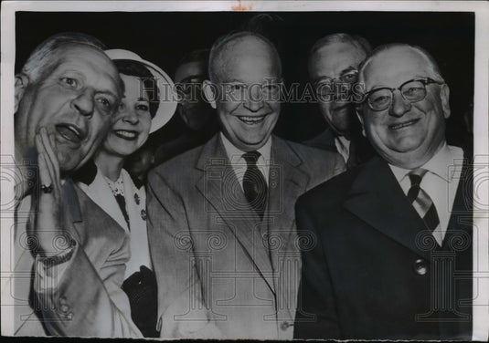 1955 Press Photo President Dwight Eisenhower, Ca Governor Goodwin Knight