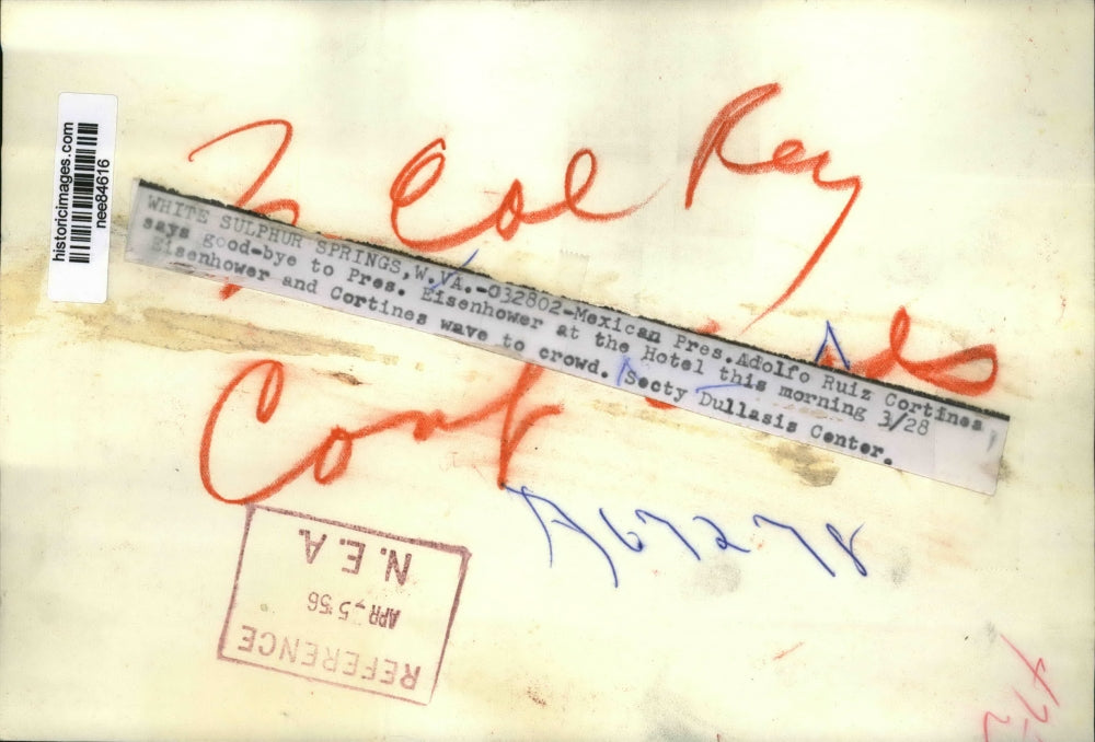 1956 Press Photo President Dwight Eisenhower, Mexico President AR Cortinez