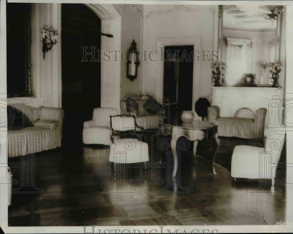 1932 Press Photo Reception Room in Gov .Albert Ritche Mansion at Annapolis