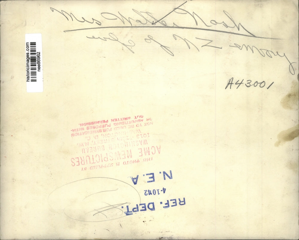 1942 Press Photo Mrs Walter Nash wife of New Zealand envoy - nee86962