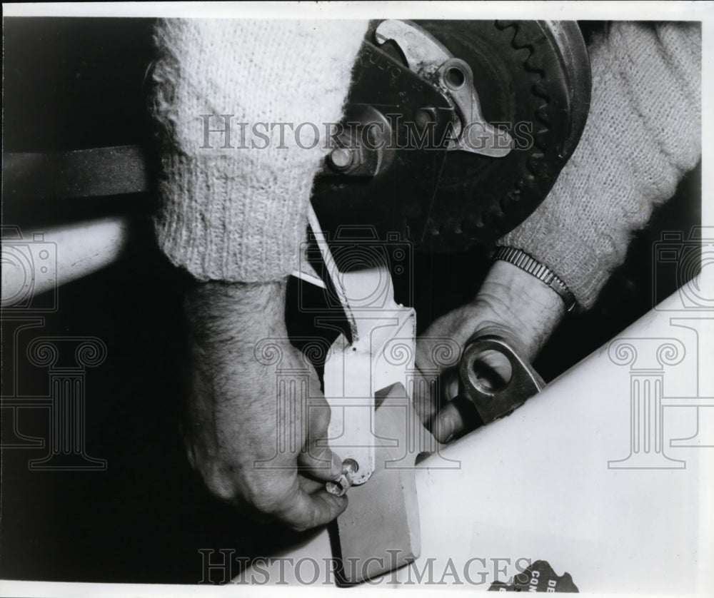 Press Photo Bow Y-shaped Bow Stop for boats protection when loading a boat- Historic Images