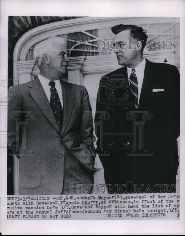1954 Press Photo Gov. Robert Meyner of N.J and Gov Francis Cherry of Arkansas