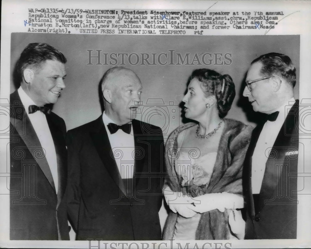 1959 Press Photo Pres.Eisenhower at the 7th Annual Republican Women Conference- Historic Images
