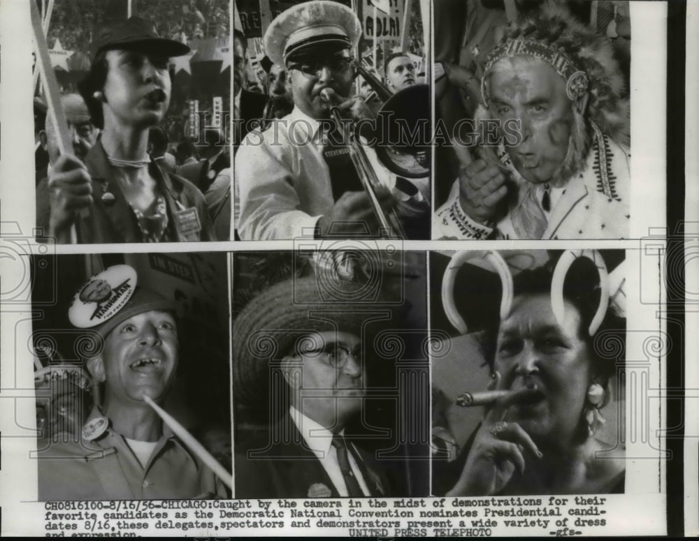 1956 Press Photo Delegates at Democratic National Convention Chicago Illinois