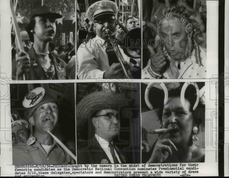 Load image into Gallery viewer, 1956 Press Photo Delegates at Democratic National Convention Chicago Illinois
