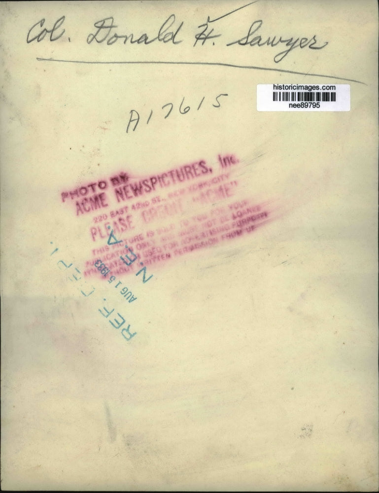 1933 Press Photo Col. Donald H. Sawyer - nee89795