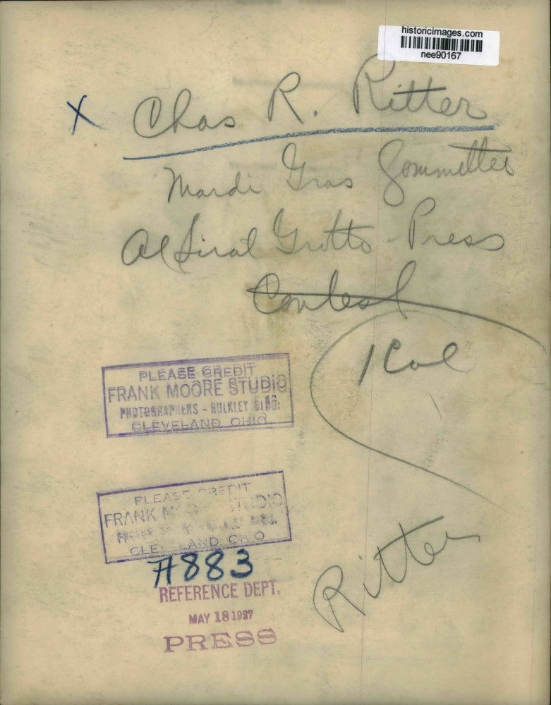 1927 Press Photo Charles R Ritter Mardi Gras Committee - nee90167