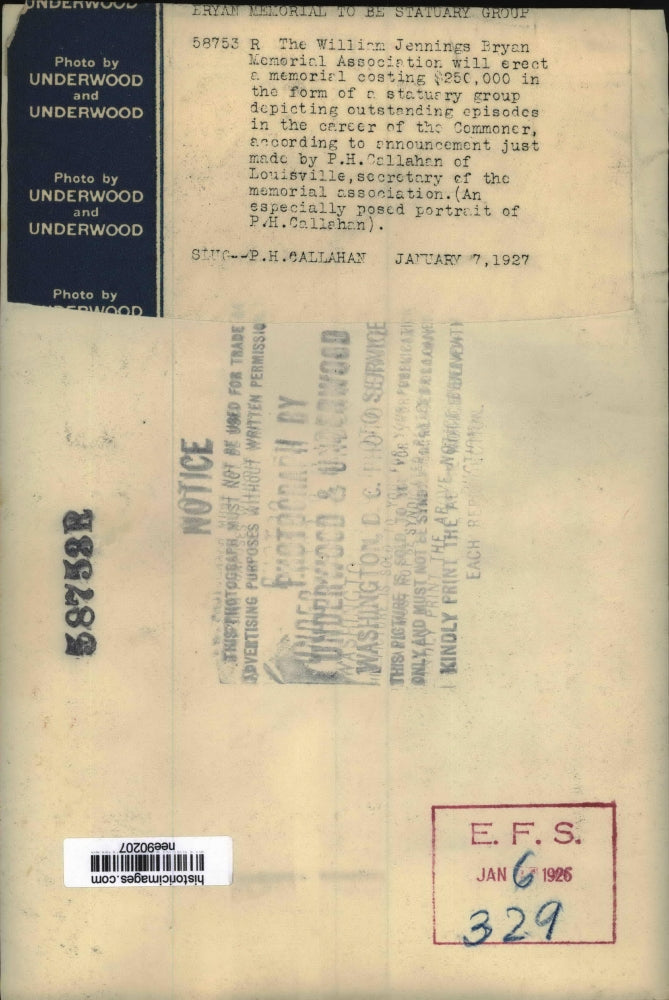 1927 Press Photo P.H.Callahan of Louisville, Sec.of the Memorial Association