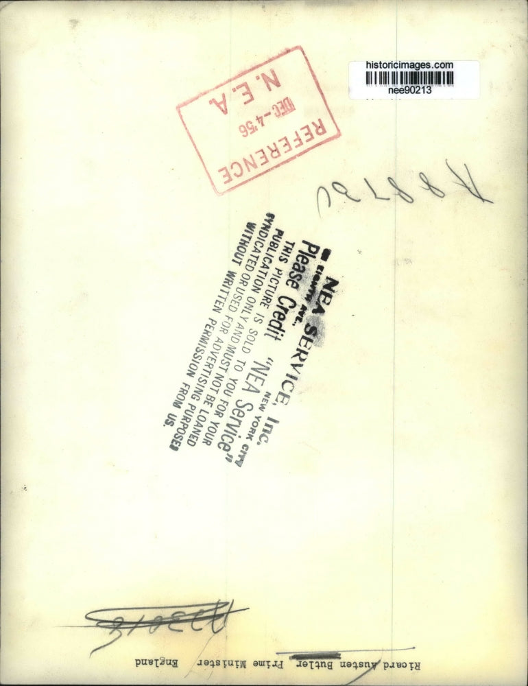 1956 Press Photo Richard Austen Butler Englands Prime Minister - nee90213