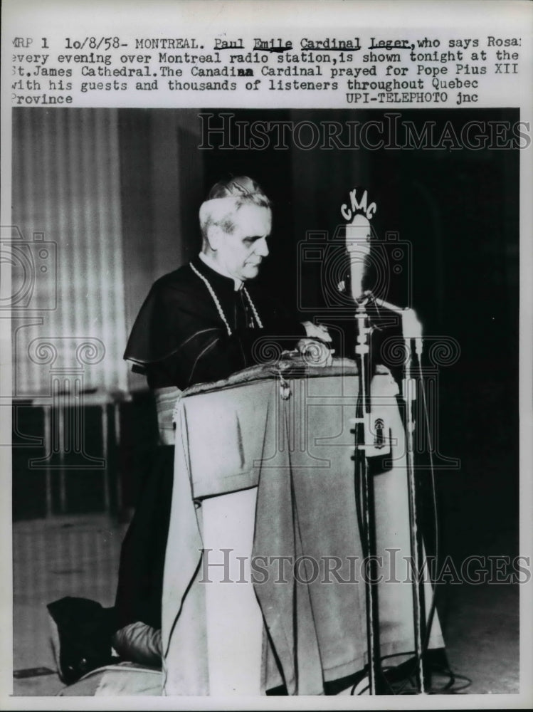 Load image into Gallery viewer, 1958 Press Photo Paul Emile Cardinal Leger at the St. James Cathedral
