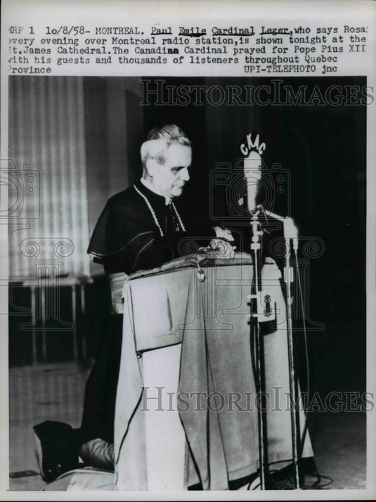 1958 Press Photo Paul Emile Cardinal Leger at the St. James Cathedral