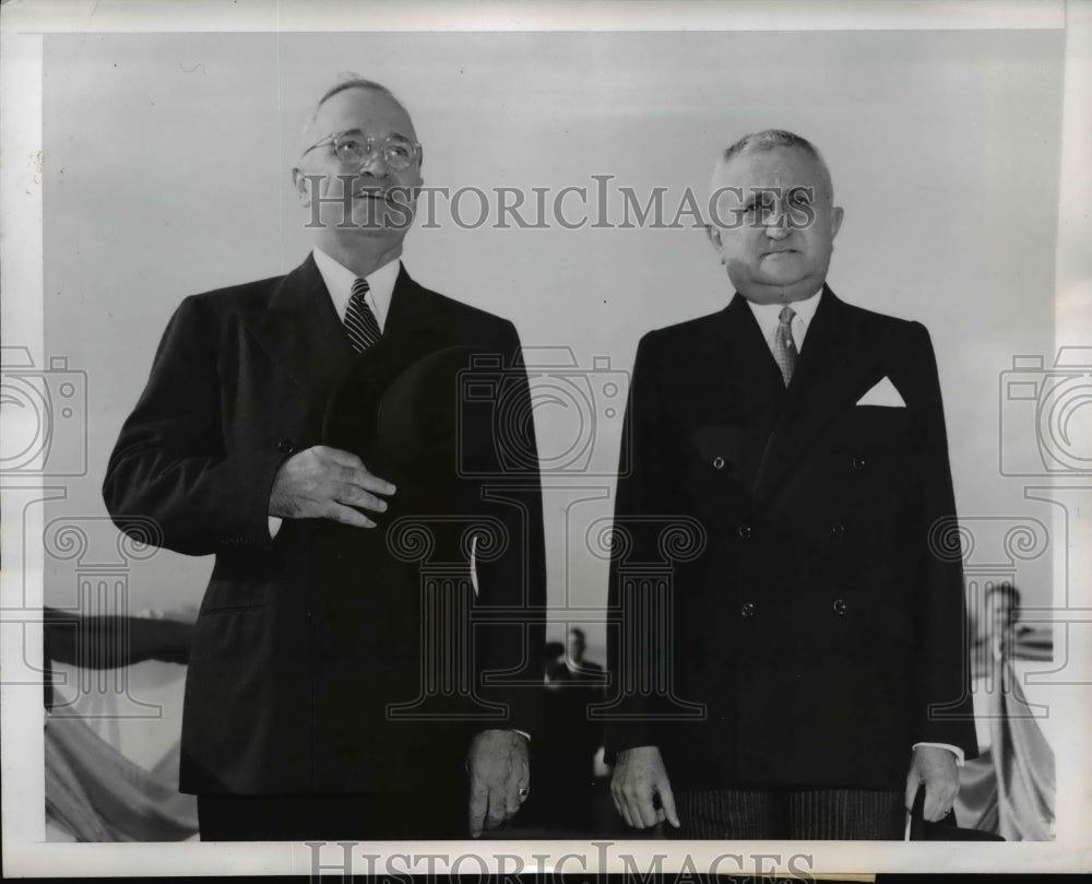 1947 Press Photo President Harry Truman And Eurico Caspair Dutra- Historic Images