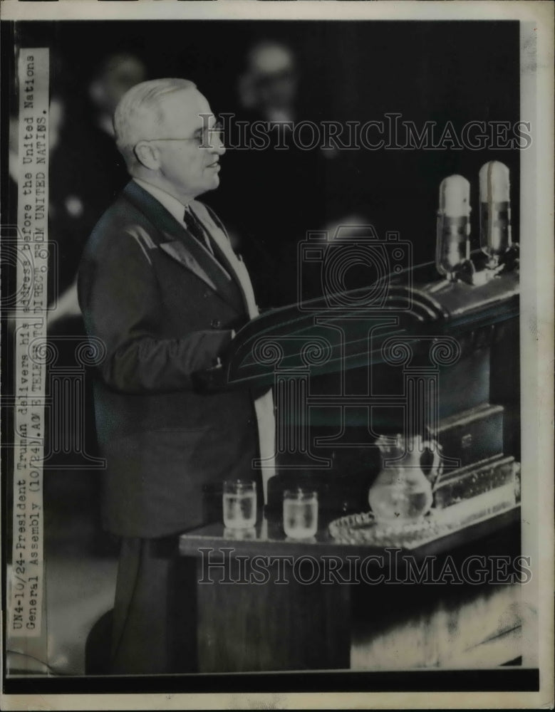 Load image into Gallery viewer, 1950 Press Photo President Truman Delivering His Address - nee91535
