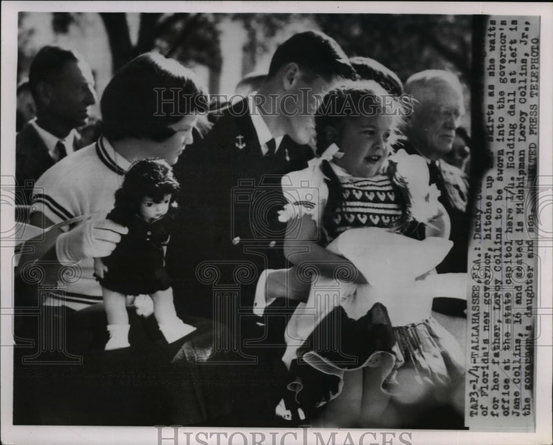 Load image into Gallery viewer, 1955 Press Photo Leroy Collins Jane Collins Dardy Collins Leroy Collins Jr
