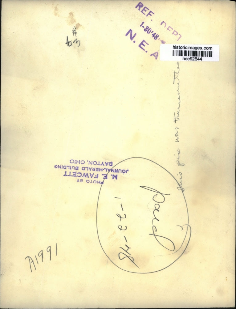 1948 Press Photo Three killed and seven injured in Dayton OH apartment fire