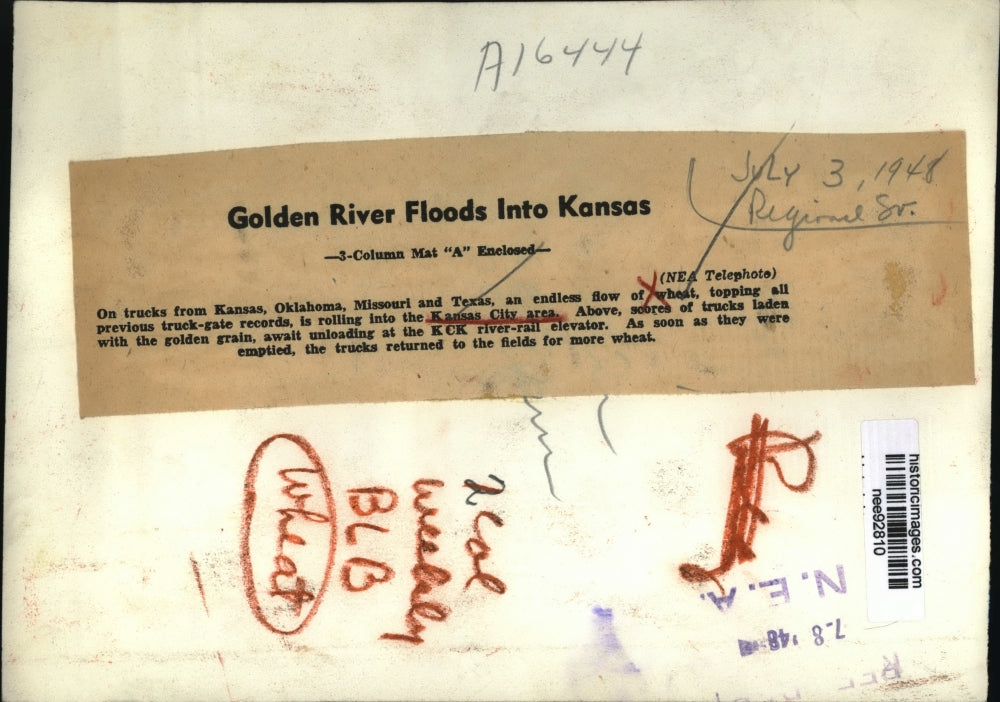 1948 Press Photo Trucks transporting wheat. - nee92810