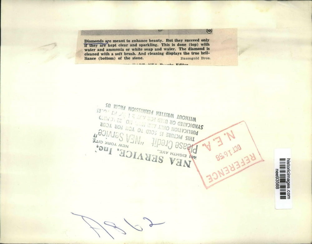 1956 Press Photo Diamonds cleaned with soft brush ammonia white soap and water