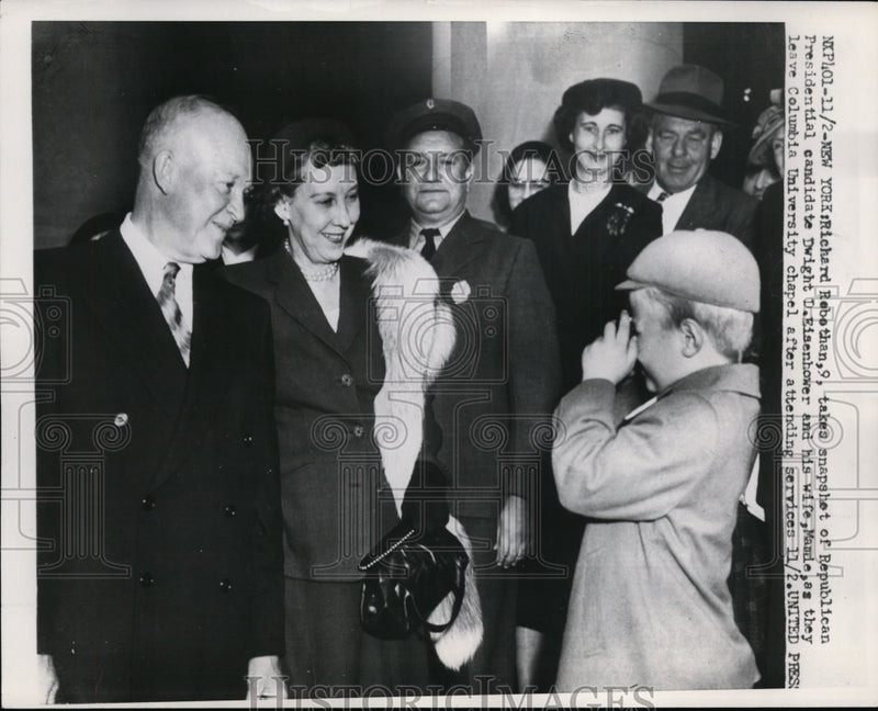 Load image into Gallery viewer, 1953 Press Photo Richard Rebethan snapshot Dwight Eisenhower and his wife

