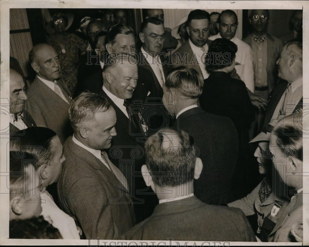1936 Press Photo Pres.Herbert Hoover in Ohio - nee93991