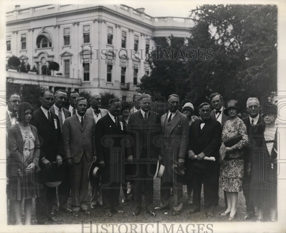 1929 Press Photo Pres. Herbert Hoover with Texan Delegation at the White House.