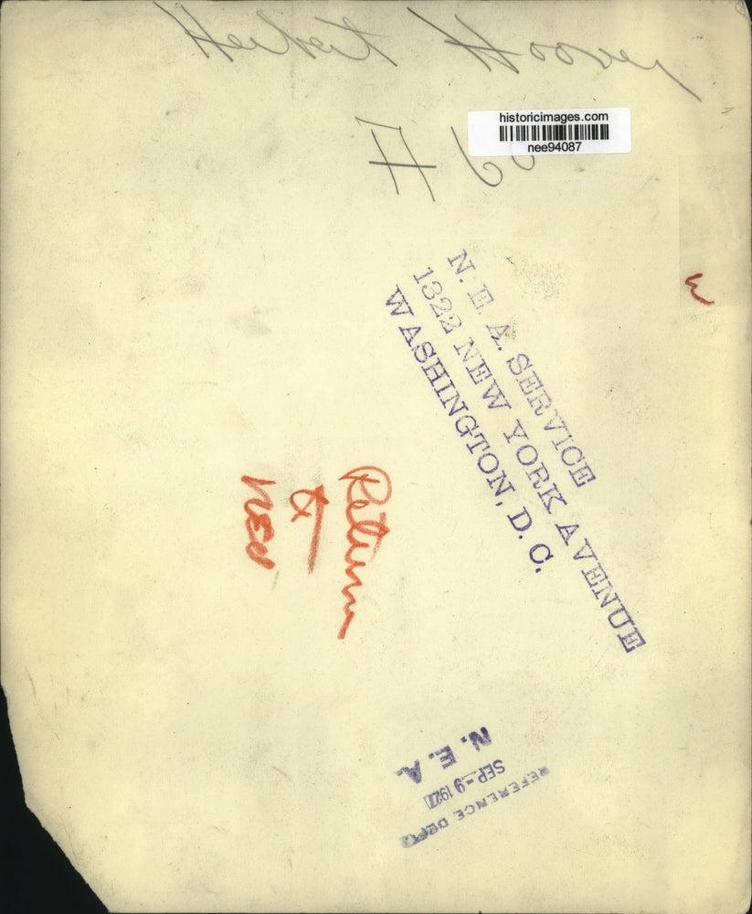 1927 Press Photo Herbert Hoover - nee94087