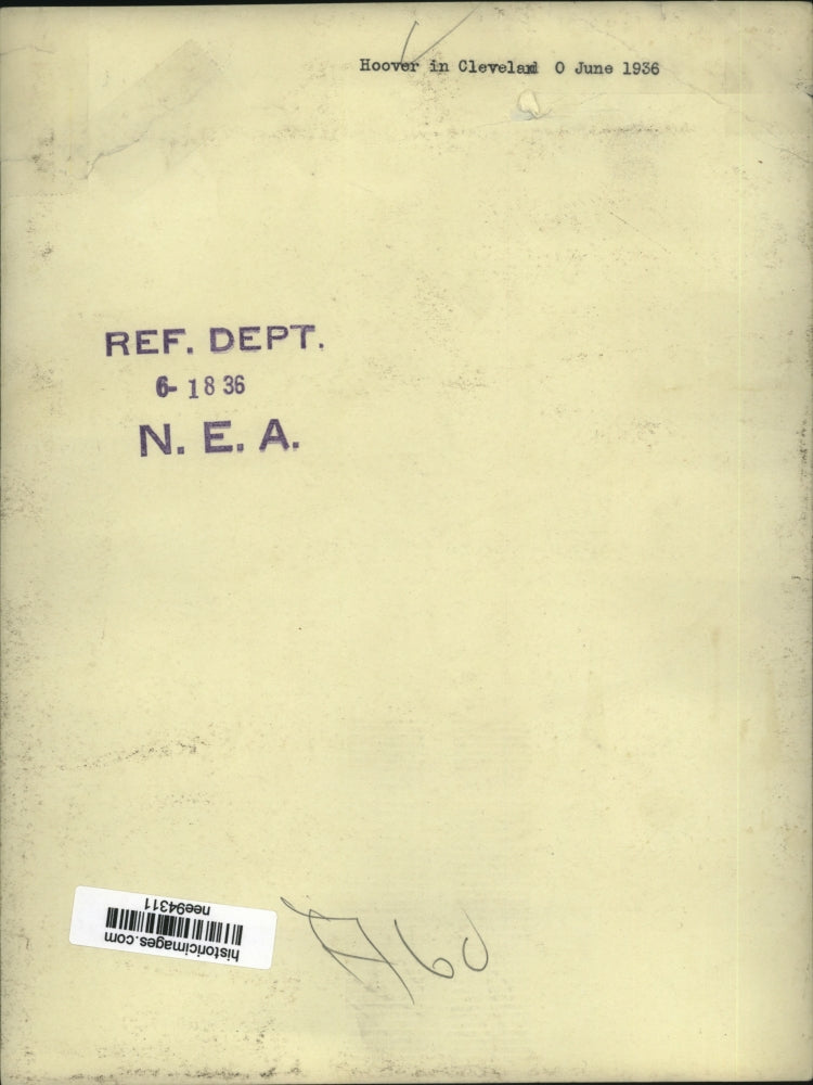 1936 Press Photo President Herbert Hoover - nee94311