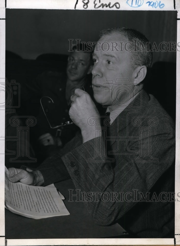 1943 Press Photo Robert Patterson Undersecretary of War at Byrd Joint Committee