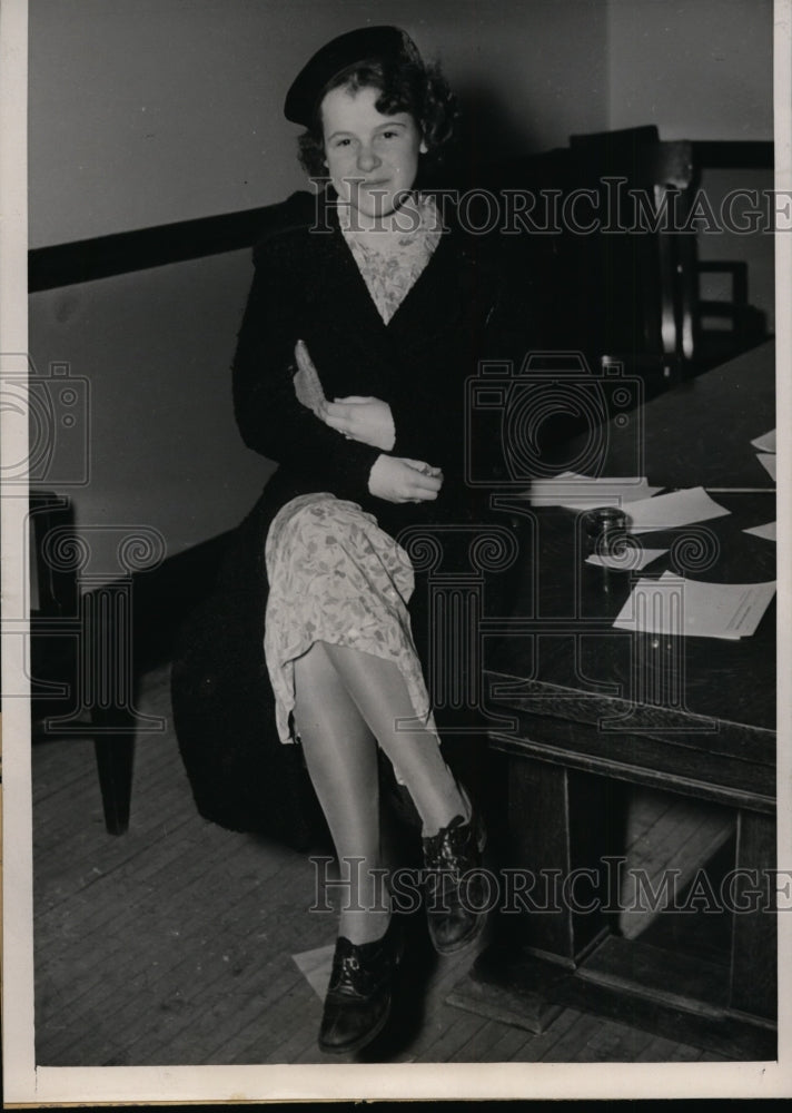 1937 Press Photo Marion Horton Fourteen year old bride of Harry Ruud 24 yrs.old