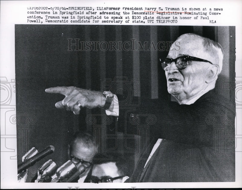 Load image into Gallery viewer, 1964 Press Photo Former President Harry Truman speaks at Democratic Conference
