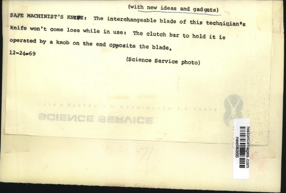 1969 Press Photo Interchangeable blade of technicians knife wont come lose