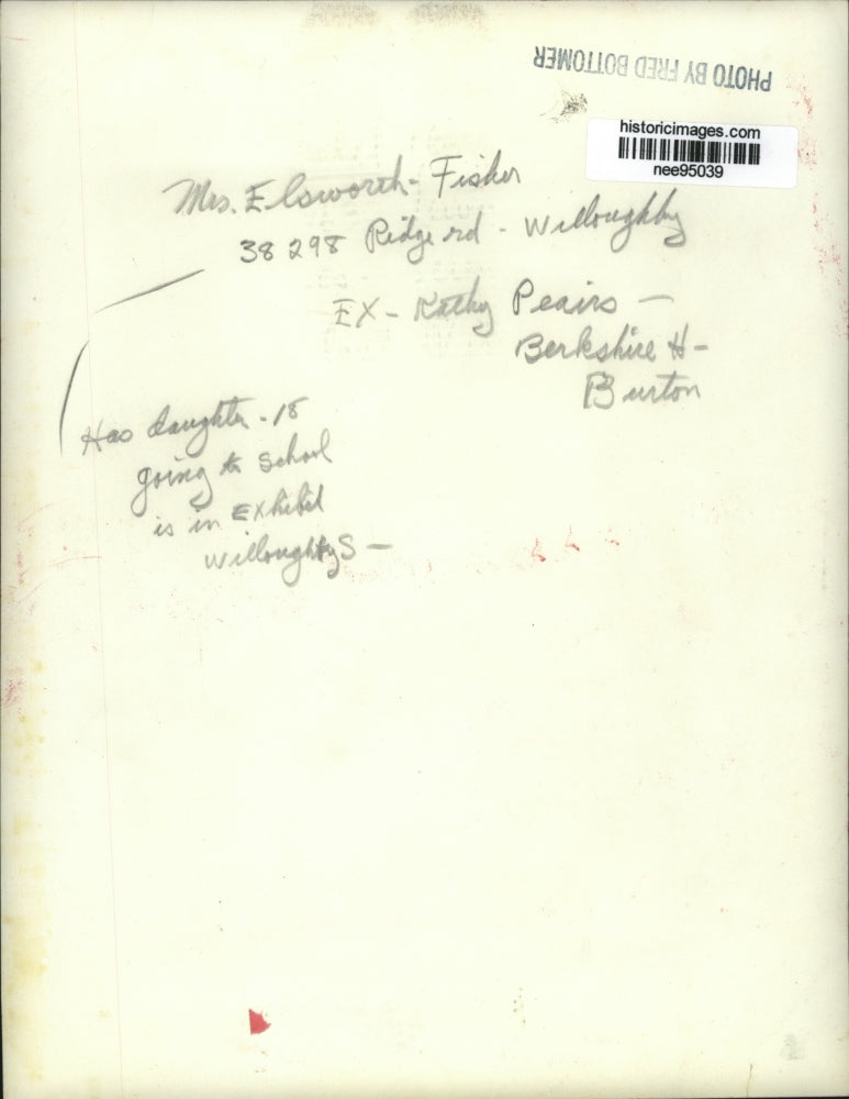 Undated Press Photo Mrs.Elsworth-Fisher of Willoughby - nee95039