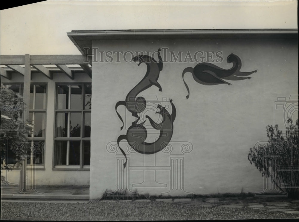 1951 Press Photo Youth home in Pforzheim one story construction with pergola