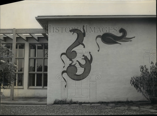 1951 Press Photo Youth home in Pforzheim one story construction with pergola