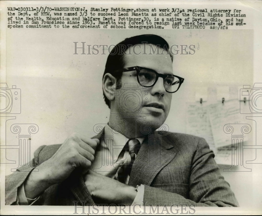 1970 Press Photo Stanley Pottinger named Chief of Civil Rights Division