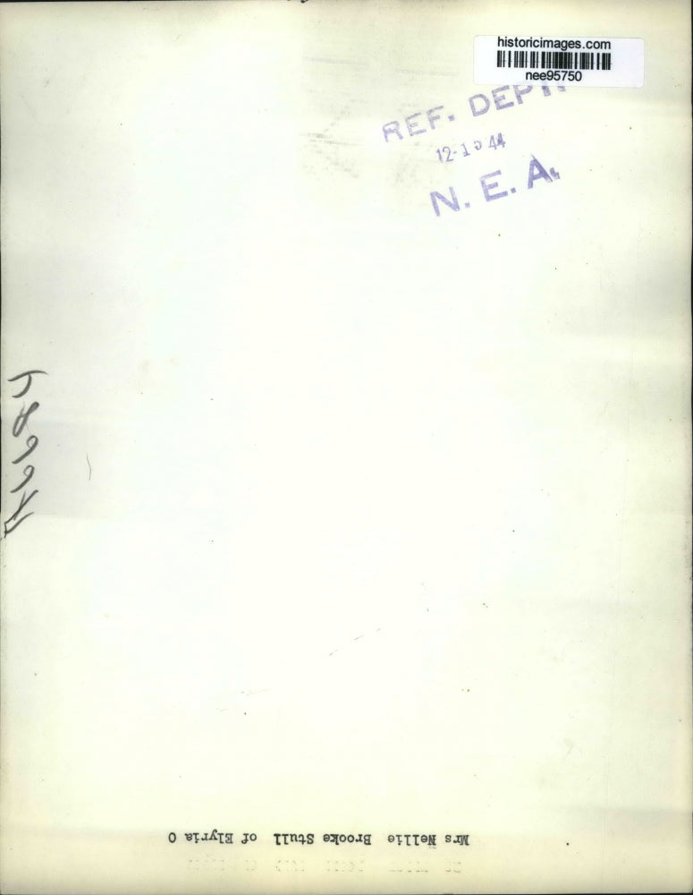 1944 Press Photo Mrs.Nellie Brooks Stull of Elyria Ohio - nee95750