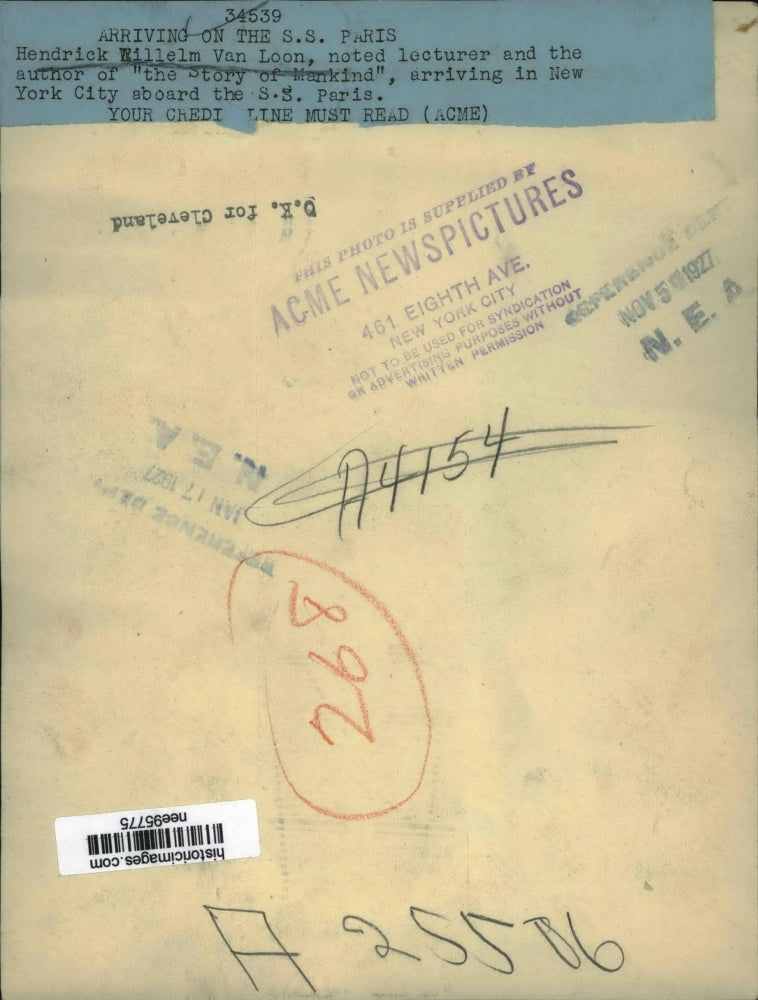 1927 Press Photo Henrick Willelm Loon noted lecturer and author - nee95775