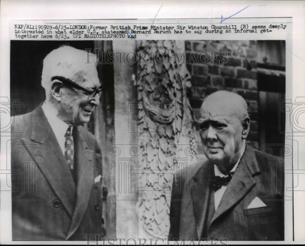 1959 Press Photo Sir Winston Churchill with U.S Stateman Bernard Baruch